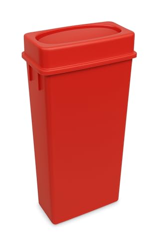 Caneca de basura rectangular slim 23 galones roja