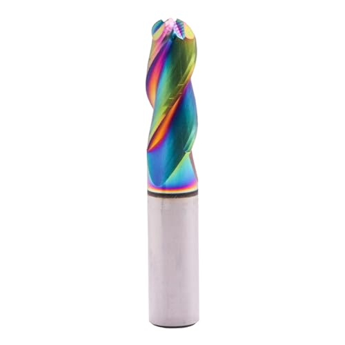 Image of 1 /2 inch 3 Flute 37 Helix Solid Carbide Ball Nose End Mill, DLC Coated | Ball End, 1 /2 inch Cutting Dia, 1 /2 inch Shank Dia, 1-1 /4 inch Length of Cut, 3 inch Overall Length, for Milling Aluminum and Copper