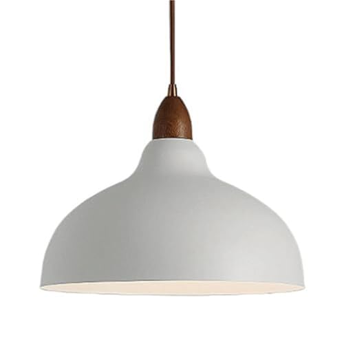 Lustre scandinave E27 en métal blanc pour éclairer un séjour sombre