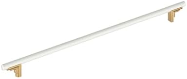 Signature Hardware 954044-24 Anberlin 24 Inch Center to Center Appliance Pull - Matte White Handle - Champagne Bronze