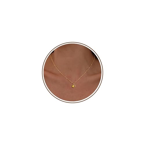 Collier initiale en or Btysun anti-ternissement avec pierre de naissance pour femme