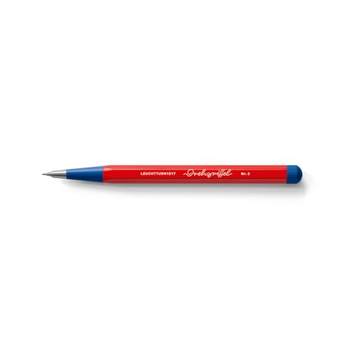 Image of LEUCHTTURM1917 0.7mm Mechanical Pencil No.2 Red /Royal Blue | Clutch Lead Pencil, HB Graphite, Bauhaus Special Edition, Twist Mechanism, Premium Stationery