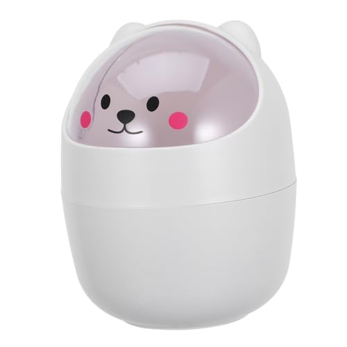 Mini caneca de basura rectangular blanca para escritorio