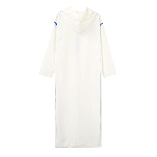 Kurta Dress for Men Long Sleeve Thobe Casual Hooded Gown Mens Kaftan Robe4