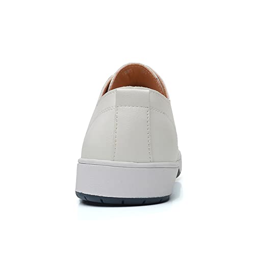 LLTMALL Men's Leather Oxford Dress Shoes Breathable Lace-up Fashion Flat Sneakers3