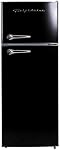 Frigidaire EFR786-BLACK EFR786 Retro Apartment Size Refrigerator with Top Freezer-2 Door Fridge with 7.5 Cu Ft of Storage Capacity, Adjustable Spill-Proof Shelves, Door & Crisper Bins, Black