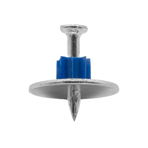 BLUEPOINT Powder Actuated Fasteners 1 to 3” .300 Head, .145 Dia. Shank Contractor Pin w/ 1