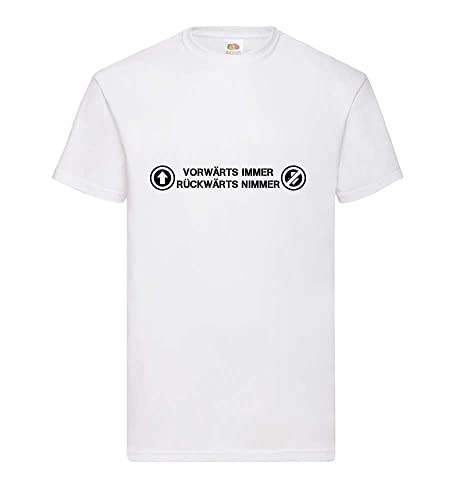 T-shirt homme allemand Vorwärts immer ample blanc XXXL coupe droite