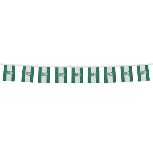 Image of AZ FLAG Andalusia 6 meters BUNTING Flag 20 flags 9'' x 6'' - Spanish region of Andalucia STRING flags 15 x 21 cm