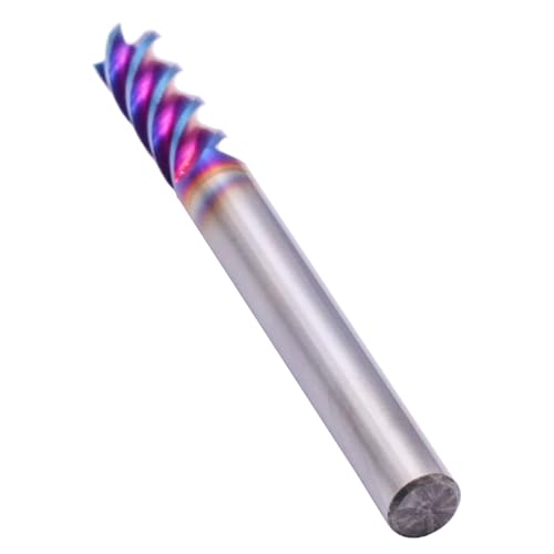 Image of BestParts 5Pcs HRC65 Tungsten Carbide Square End Mills - TiAlsiN Nano Coated, 4 Flute, 45 Degree Helix, 1 /4 inch Cutting Diameter, 1 /4 inch Shank Diameter, 3 /4 inch Length of Cut, 2-1 /2 inch Overall Length