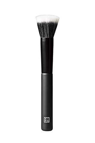 MAKEUP - Vegan - Cruelty Free - The Foundation Finish Brush - - For Or Powder Makeup - Soft And Compact Synthetic Bristles - Ergonomic Handle - Flat Tip - Easy to Clean crema nero