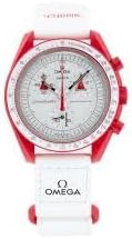 Omega x Swatch Moon Swatch Mission to Mars Speedmaster Red & White - New, White & Red, White & Red, Modern, White & Red, Modern, white and red, Modern