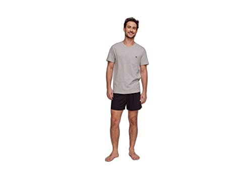 Pijama Masculino Curto Em Malha Cinza G