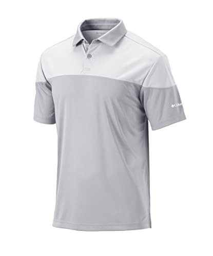 Columbia Golf Men's Omni-Wick Best Ball Polo (Large, Cool Grey/White) #TOP22