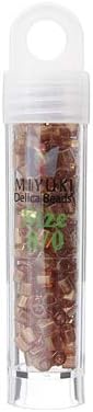 Miyuki Delica 8/0 Cut 5.2gms Japanese Seed Beads - Light Topaz Transparent Gold Luster