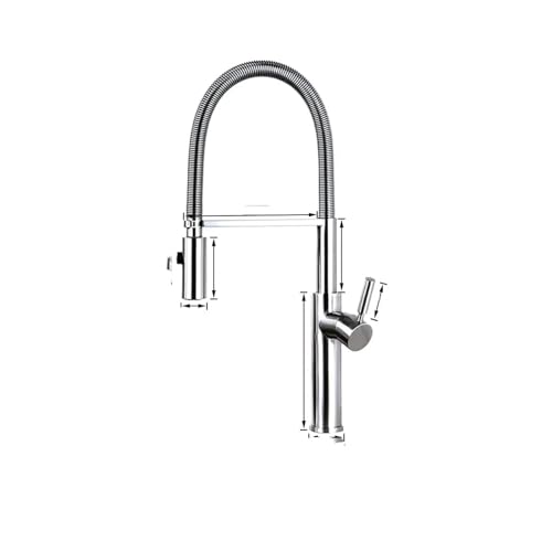 Grifo de cocina de oro cepillado, mezclador de latón con caño extraíble, monomando, compatible con fregadero de cocina, agua caliente y fría, diseño elegante y duradero.