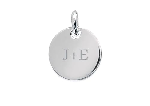 Pendentif Rond Argent 925 personnalisable avec gravure médaille 19mm Tata Gisèle