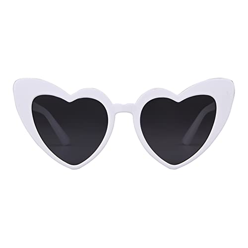 Heart Sunglasses for Women Trendy Cute Cat Eye White Red Pink Heart Shaped Sun Glasses for Party Raves Travel2