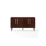 HomeStock Rustic Refinement Mid-Century Modern Sideboard, Mahogany Finish, 16' D x 58' W x 32.25' H, Adjustable and Removable Shelving Storage, Gold Finish Hardware, Stylish Sideboard for Living Room