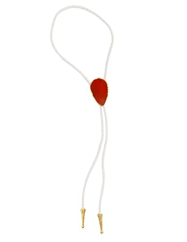 Image of Daisy Del Sol Gemstone Bolo Tie Braided Vegan Faux Leather Natural Stone Gold Handmade Necklace Adjustable Boho Western Jewelry