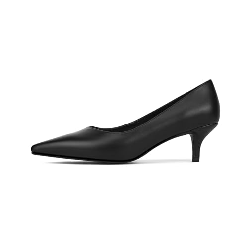 Black Kitten Heels for Women Pumps Stiletto Heels Pointed Toe Slip on Low Heel Dress Shoes Comfortable Party Wedding Dressy Women Shoes2