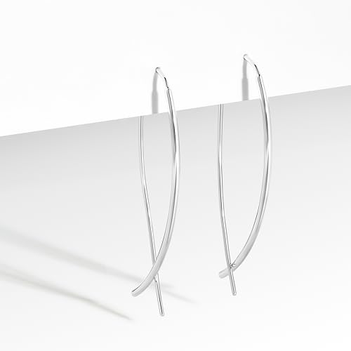 Image of Amazon Collection 14k Rose Gold Plated Sterling Silver Hard Wire Threader Earrings