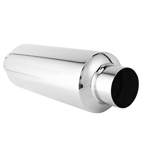 Lobamop Auto Auspuff SchalldäMpfer 2,5 Einlass Edelstahl Universal Resonator 12 LangleistungsschalldäMpfer