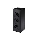 SCBOY Carré Porte Parapluie Noir Porte parapluies en Métal Pour Parapluies Cannes Papier D'emballage Bâtons de Randonnée (Noir)