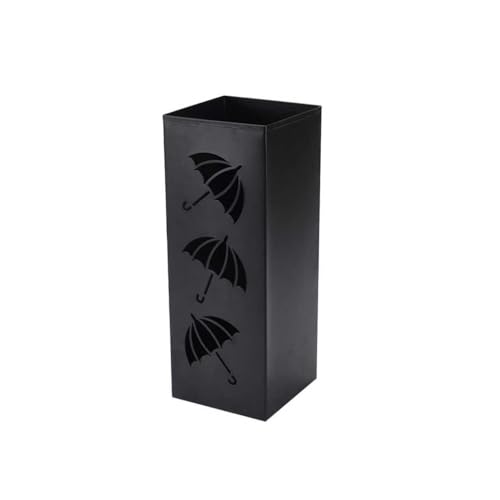 SCBOY Carré Porte Parapluie Noir Porte-parapluies en Métal Pour Parapluies Cannes Papier D'emballage Bâtons de Randonnée (Noir)