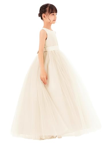 ekidsbridal Satin Heart Cutout Flower Girl Dresses Pearl Beaded Trim Pretty Princess P2502