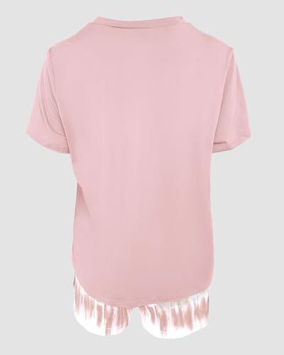 Image of CHICME Pajamas Set for Women 2 Piece Pjs Lounge Set Soft Short Sleeve Tops and Sleep Shorts with Pocket