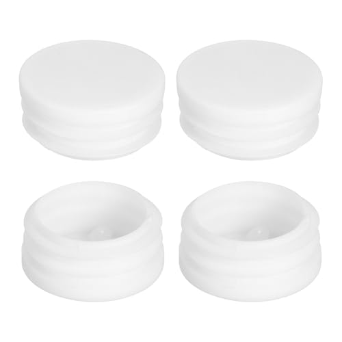 Image of uxcell 1-9 /16 inch(40mm) Round Plastic Plug, 4 Pcs White Pipe Tubing End Cap Plastic Plug Cap Insert Glide Insert for Metal Tubing Fence Table Chairs Furniture