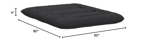 Image of MAXYOYO Japanese Floor Mattress Futon Mattress, 4 inch Thicken Tatami Mat Sleeping Pad Foldable Roll Up Mat Boys Girls Dormitory Pad Kids Floor Lounger Cushion, Black, Queen