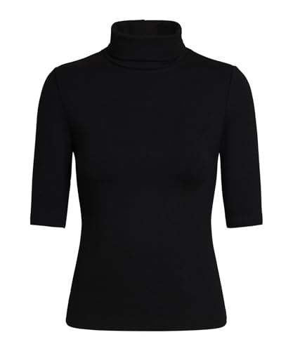 FALKE Selection Mock W S/s SH Viscosa refrescante Manga Corta Deportiva Camiseta, Negro Black 3000, S para Mujer