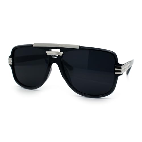 SA106 Classic 80s Rapper Mid Temple Flat Top Bridge Thick Plastic Racer Sunglasses4