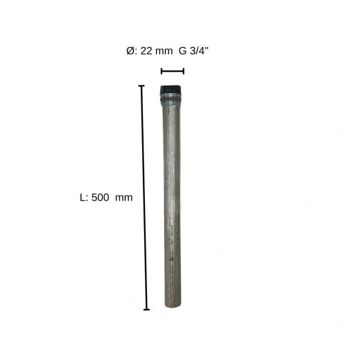 Tige de protection en magnésium Anode Ø 22 26 33, 500 550 700, 3/4 " 1" 1 1/4" Taille de l'anode sacrificiel 22-500-3/4