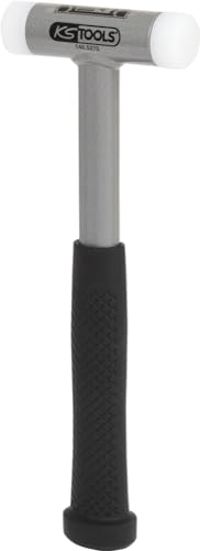 KS Tools 140.5270 Mazzuola, Antirimbalzo, con Manico Tubolare in Acciaio Stabile e Robusto, Teste Intercambiabili in Resistente Poliammide Antischeggia Peso 360 G, 270 mm