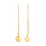 Welry Pendientes con forma de bola en oro de 14 quilates