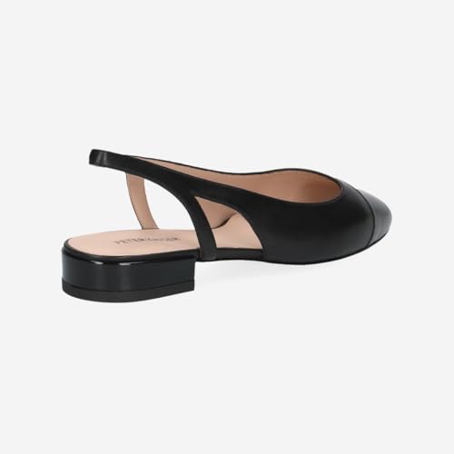 Escarpins peeptoes Peter Kaiser femme cuir noir : slingpumps chic modèle 79440 - 5