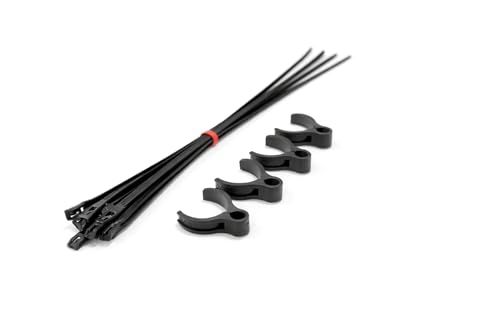 Flexroute Rubber Cable Zip Tie Mounts Base Kit, Outdoor UV Resistant Black Nylon Cable Tie Heavy Duty, Rugged Durable Reusable Rubber Wire Cable Clips 4 Pack Large (3/8"-1/2") 9.5mm-12.7mm