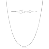 Mieoyue Sterling Silver Chain Necklace for Women Multiple Lengths 16-24 Inches S925 Fine Jewellery (Round Snake 1mm, 18Inch)