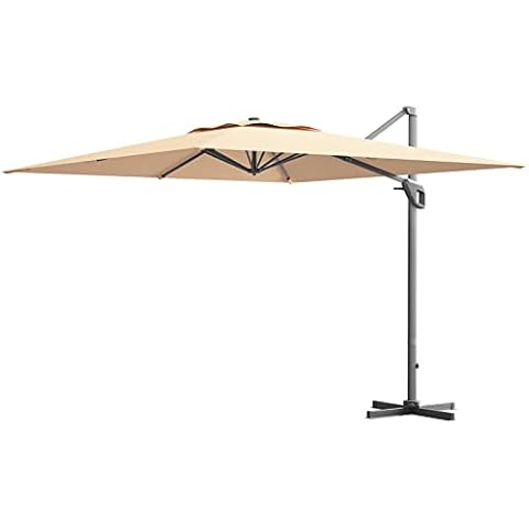 TANGZON 3M Adjustable Garden Parasol with 360° Rotation Cover