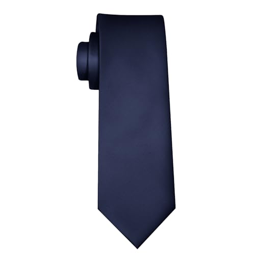 Image of Men's Classic Satin 3.15 inch Soild Color Necktie Wedding Business Tie & Gift Box