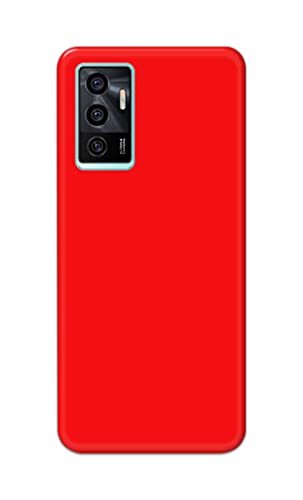 Image of Printed Hard Back Cover Case for Vivo V23e | V23e 5G | Vivo Y75 4G Back Cover (Plain Red) -1803