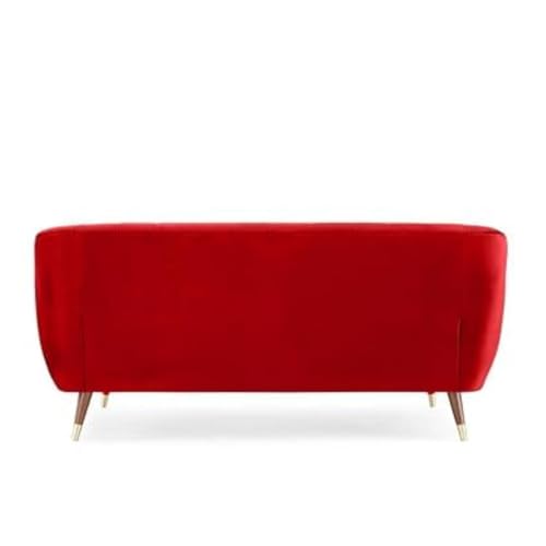 Image of 3 Seater Sofa Set with Two Cushions Perfect for Home Office Guests Living Room (Red, 3 Seater)