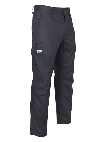 Image of FR Ripstop Pants for Men 6.5oz Flame Resistant Pants (2112& CAT2) 6-Pockets with Double Reinforced Knees Carbon Black