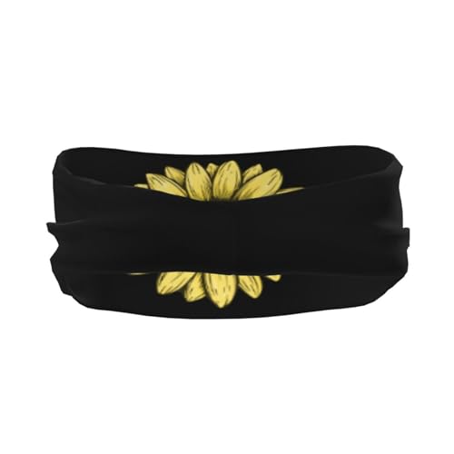 Sunflower Childhood Cancer Awareness Adjustable Sports Headband Moisture Wicking Sweatband for Running Workout3