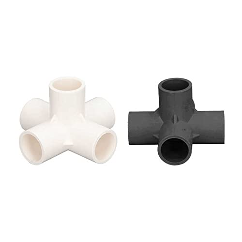 Conector de tubería 5 vías negro accesorio tridimensional resistente a grietas 3