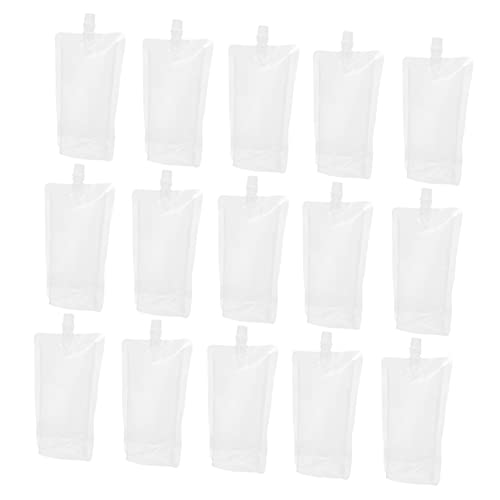 BRIGHTFUFU 20pcs Reusable Drink Pouches Straw Portable Smoothie Bags for Travel Spout Pouches Airtight Beverage Containers