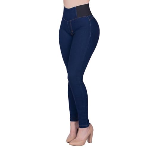 Jeans Dama Pantalones Mujer Colombiano Pompa Vk Jeans 03 (MX/US, Numérica, 9, Regular, Alto, Mezclilla)
